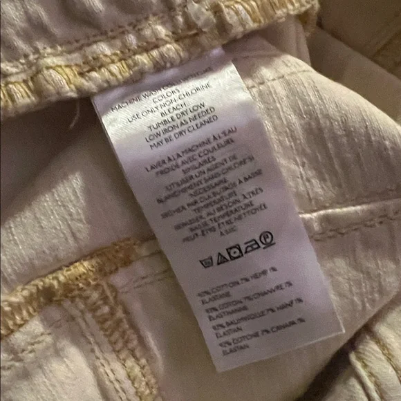 Anthropologie Pilcro Cuffed Crop High-Rise Wide-Leg Jeans Size 33 P Cream - Picture 13 of 15